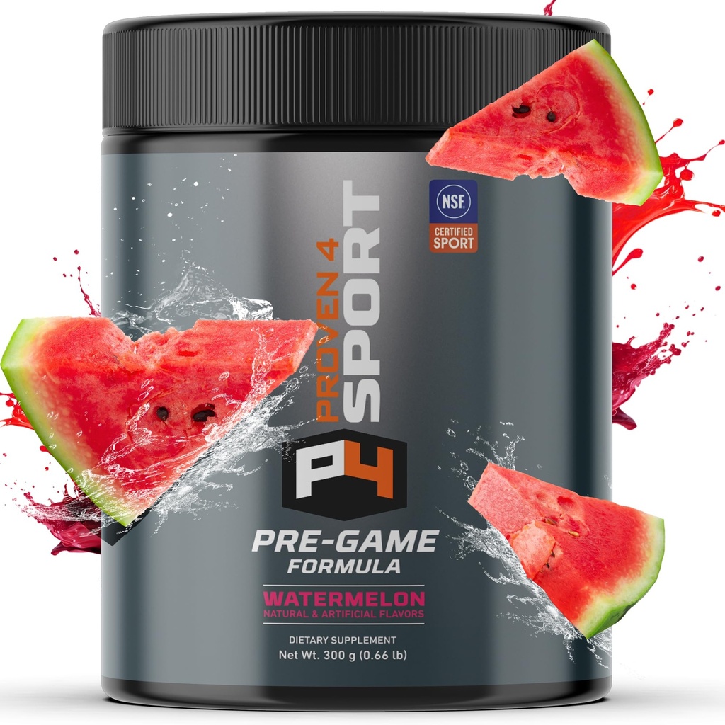 Proven4 Pre Processed Powder for Men and Women with Creatine - Beta Alanine - καφεΐνη NSF Πιστοποιημένη προ-προπόνηση Συμπλήρωμα ενέργειας Watermelon 30 Υπηρεσίες