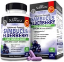 Κάψουλες Elderberry με ψευδάργυρο και βιταμίνη C για ενήλικες - Ανοσοποιητικές Βιταμίνες Υποστήριξης για γυναίκες και άνδρες - Black Sambucus Elderberry Vitamin C και ψευδάργυρος - Ανοσοποιητική άμυνα Multiminerals Συμπλήρωμα, 60 Count