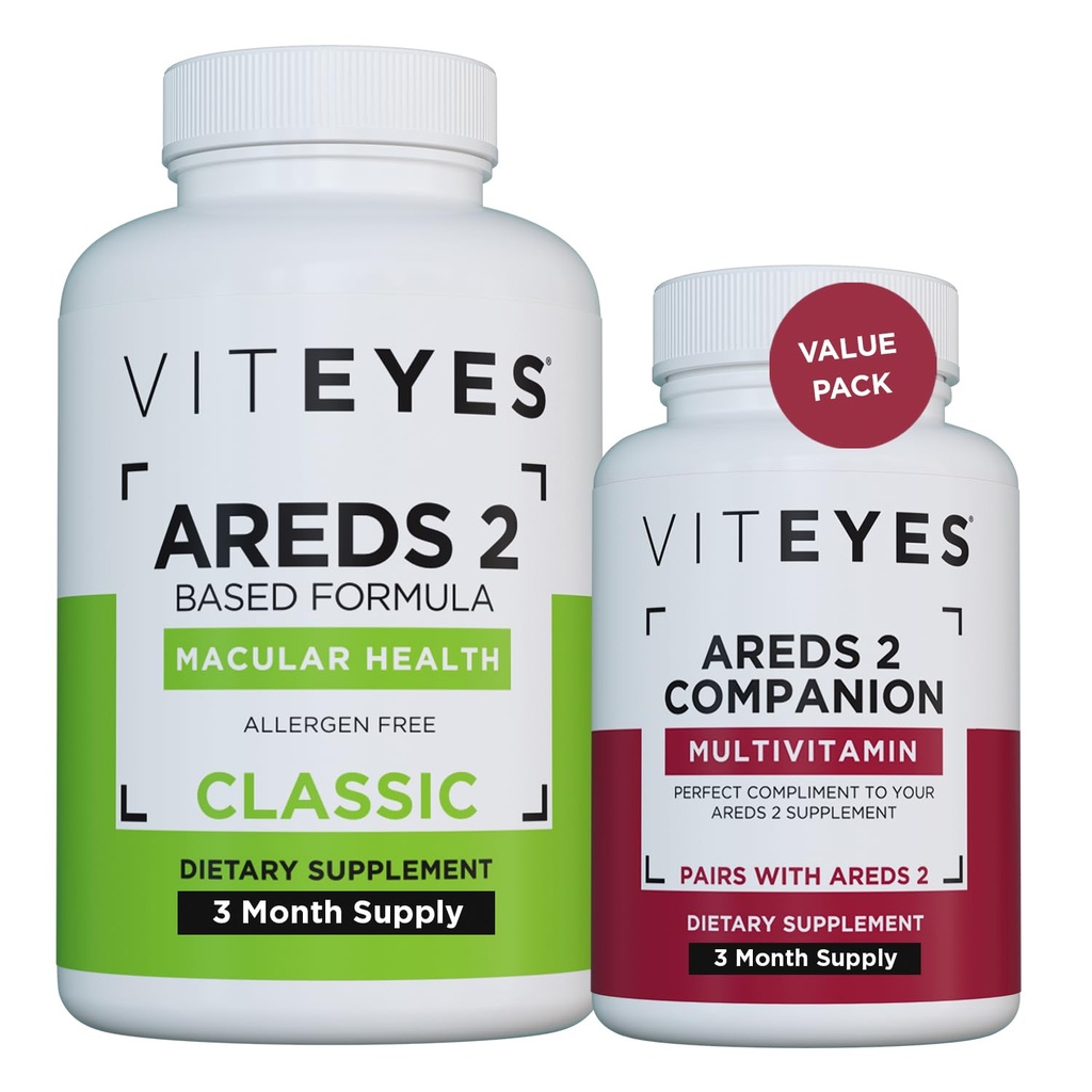 Viteyes AREDS 2 κάψουλες και Viteyes Multivitamin AREDS 2 Companion, Μονομερής Βιταμίνες Οφθαλμών Δόσης, 3 Μήνες Προσφορά