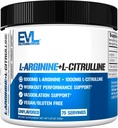 Διατροφή Evlution L-αργινίνη + L-Citrulline - Αντοχή + συμπλήρωμα απόδοσης προπόνησης - 2000mg Complex - Αγγειοδιαστολή + υποστήριξη νιτρικού οξειδίου - Vegan + Χωρίς γλουτένη σε σκόνη - 75 Σερβιέτες