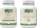 Lignans for Life Care Set Bundle - Φυσική πολυβιταμίνη HMR Lignans for Dogs 20mg, 90 κάψουλες και μελατονίνη για Medium Breed Dogs 6mg, 120 κάψουλες, Βιταμίνες για τη συνολική υγεία