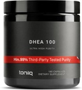 Toniiq Ultra High Strength DHEA 100mg συμπλήρωμα για τους άνδρες - 99%+ Υψηλής καθαρότητας και βιοδιαθέσιμου Μικρονίου DHEA συμπλήρωμα για γυναίκες και άνδρες - DHEA 100 mg - 180 κάψουλες
