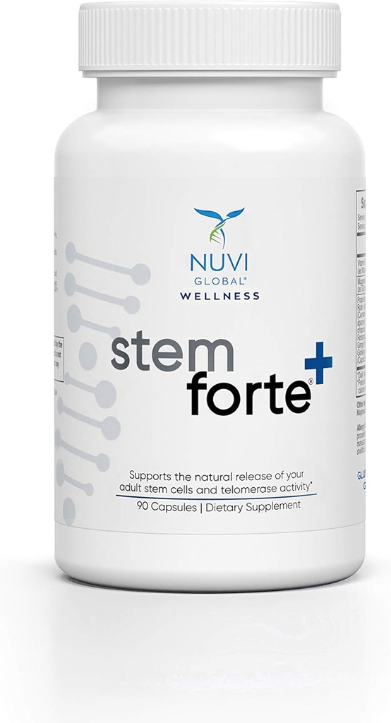 NuVi Global Stemforte Plus Stem Cell and Telomere Συμπληρώματα – Κυτταρική αναγέννηση, Κυτταρική ανάπτυξη & Telomere Υποστήριξη για την υγιή γήρανση & Κυτταρική υγεία – 90 κάψουλες για άνδρες και γυναίκες
