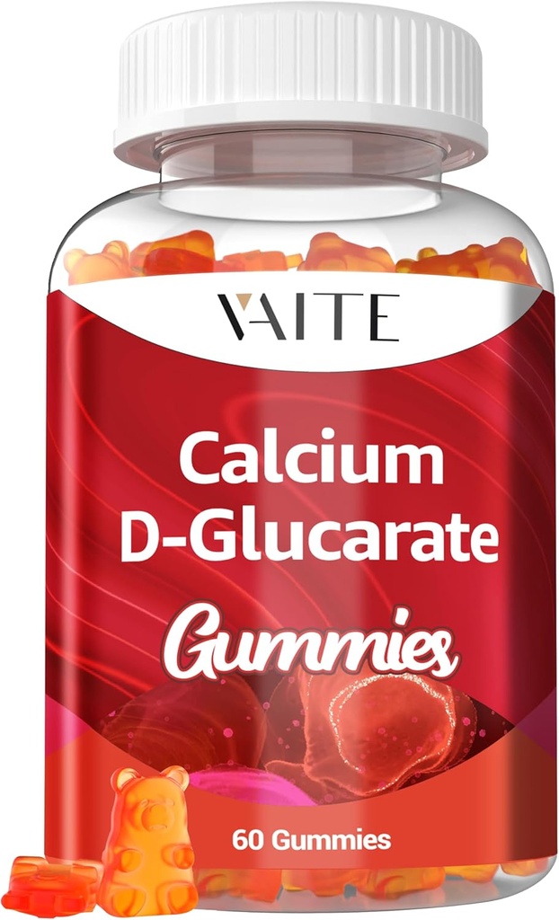 Ασβέστιο D-Glucarate Gummies 1000mg - CDG συμπλήρωμα καθαρισμού για άνδρες και γυναίκες, ορμονών Μεταβολισμός Ισορροπία & Εμμηνόπαυση Υποστήριξη, μη-GMO, Vegan, Χωρίς γλουτένη, χωρίς σόγια συμπληρώματα, 60 Gummy Μασώμενα