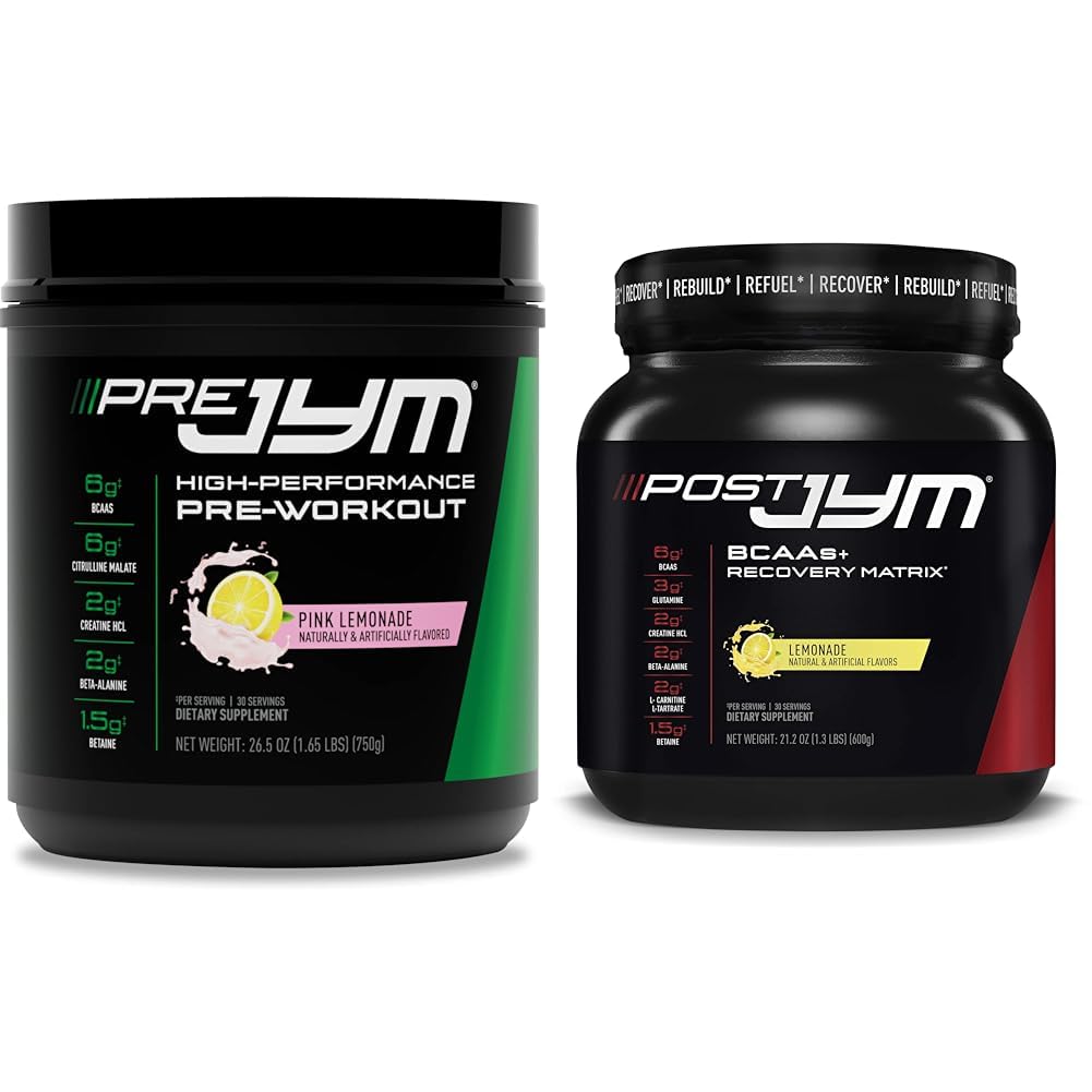PRE JYM 30 Σερβίρει - ροζ λεμονάδα & Post JYM Active Matrix - σκόνη λεμονάδας