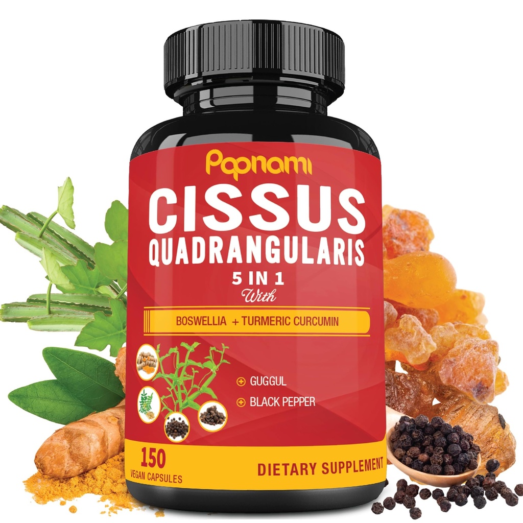 Premium κάψουλες Cissus Quadrangularis με Boswellia, Guggul, Turmeric, Black Pepper Extract - 150 κάψουλες - 5 Μήνες προσφοράς