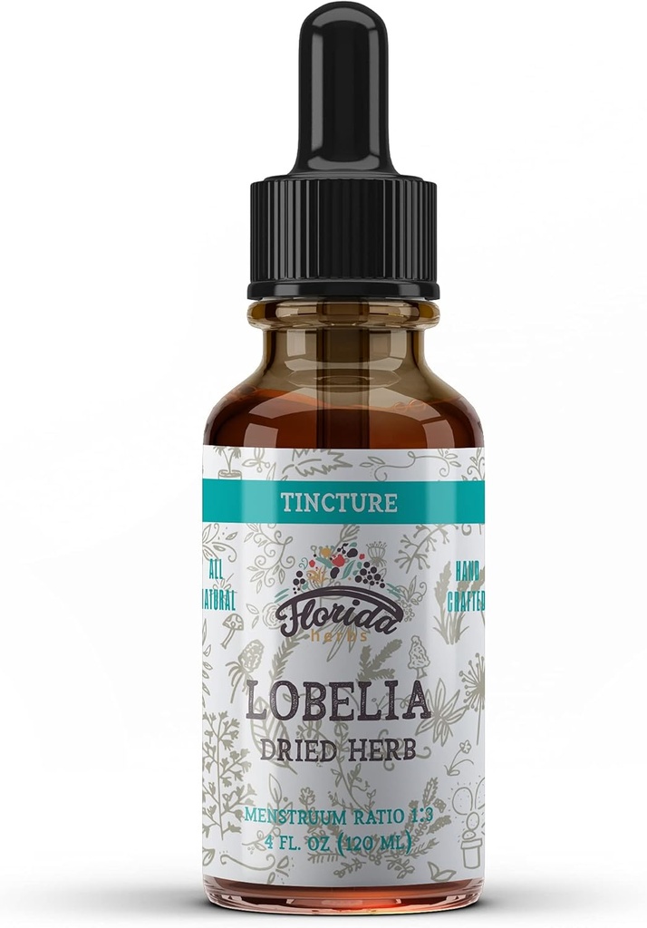 Lobelia Tincture, Organic Lobelia Extract, Lobelia Drops (Lobelia Inflata) Dried herb