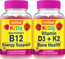 WellYeah Vitamin B12 Kids + Vitamin D3+K2 Kids, Gummies Bundle - Great Tasting, Vitamin Supplement, Gluten Free, GMO Free, Chewable Gummy