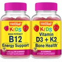 WellYeah Vitamin B12 Kids + Vitamin D3+K2 Kids, Gummies Bundle - Great Tasting, Vitamin Supplement, Gluten Free, GMO Free, Chewable Gummy