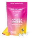 Pink Stork οργανικά γλυκά μάνγκο με βιταμίνη Β6 για πρωινή ασθένεια και ναυτία ασθένεια, Προστέθηκε Ginger & βιταμίνη Β6, 1ο Trimester Εγκυμοσύνη Πρέπει να έχει - 30 τυλιγμένα καραμέλες