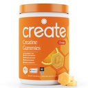 Create Creatine Monohydrate Gummies for Men & Women, Boost Focus, Strength, and Endurance, Anti-Melting Formula, Vegan, Gluten-Free, Non-GMO, 1.5g of Creatine per Gummy (Orange)