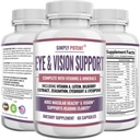 Lutein & Zeaxanthin Συμπληρώματα για την υγεία των ενηλίκων, φυσικό μάτι & όραση Φόρμουλα w/Vitamin A, Lutein, Zeaxanthin, Bilberry Extract, Eyebright & Lycope για Retina & Lens 60 Caps