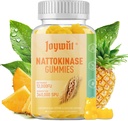 Nattokinase Gummies 12.000 FU, Serrapeptase Gummies 360.000 SPU Enzyme Supplement with Bromelain Papain & Inulin for Circulatory, Gut, Digetion Support, Vegan, Non GMO, 60 Counts