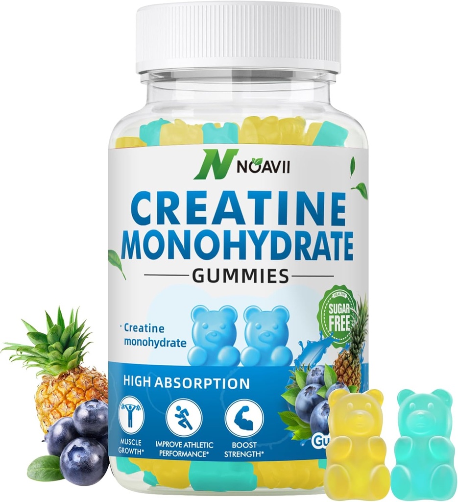 Creatine Monohydrate Gummies 5000mg για άνδρες και γυναίκες, μασώμενα Creatine Monohydrate για μυϊκή δύναμη, μυς Builder, ενέργεια Boost, πριν από την προπόνηση συμπλήρωμα (90 Count)-Blueberry Ανανάς