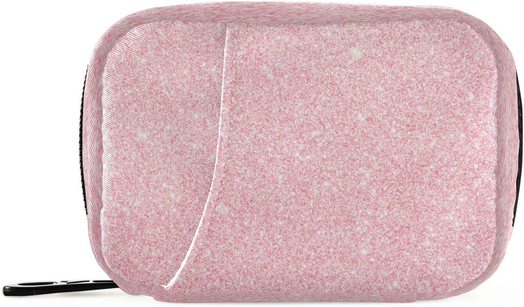 Pink Glitter Shimmer Pill Organizer περίπτωση 7 ημερών ταξίδι κουτί χάπια με Zipper φορητό εβδομαδιαίο συμπλήρωμα βιταμίνης Σακούλα θήκη
