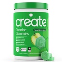 Creatine Monohydrate Gummies for Men & Women - Ενισχύστε την εστίαση, τη δύναμη και την αντοχή, Anti-Melting Formula, Vegan, Gluten-free, Non-GMO, 1,5 Gram Creatine per Gummy (Sour Green Apple, 90 ct)
