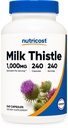 Nutricost Milk Thittle Extract 240 Κάψουλες για 240 Σερβιέτες ανά φιάλη - Vegan, GMO δωρεάν και χωρίς γλουτένη