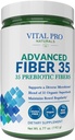 Vital Pro Naturals - Advanced Fiber 35 συμπλήρωμα σκόνης για διατροφική υποστήριξη και περιστασιακή δυσκοιλιότητα με 35 προβιοτικές ίνες και 35 οργανικές υπερτροφές για Bowel Regularity, 6.77 oz