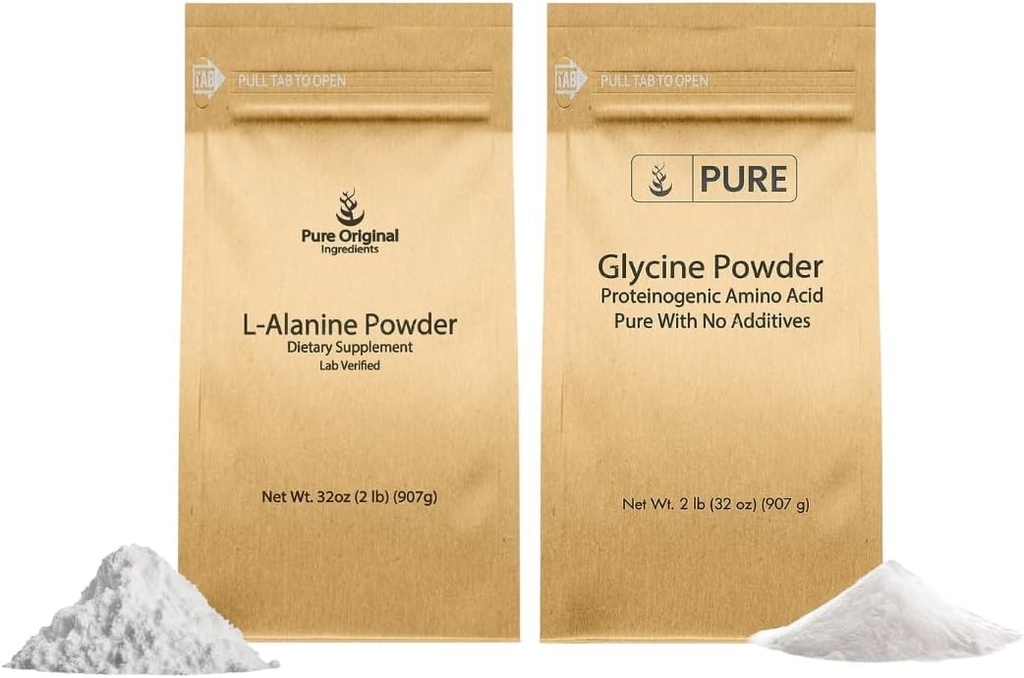 ΣΥΣΚΕΥΕΣ L-Αλανίνη & Glycine Powder Bundle (2 λίβρες το καθένα), Supplement Powders, Pure & Undiluted