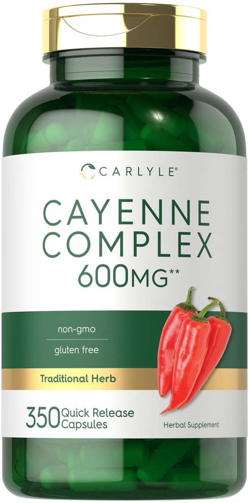 Carlyle Cayenne Pepper Capsules | 350 Pills | Non-GMO & Gluten Free Extract Supplement