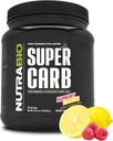NutraBio Super Carb, Carbohydrate Powder with Cluster Dextrin & Electrolytes, Advanced Carb Supplement Powder for Workout Fuel, Performance, and Muscle Recovery,Cyclic Dextrin, Raspberry Lemonade, 30 Sv