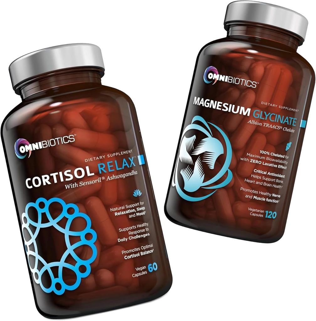 OmniBiotics Cortisol Relax Supplement + Γλυκινικό μαγνήσιο