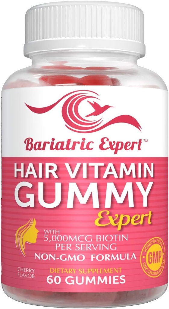 Bariatric Expert Hair Vitamin Gummies – Γρήγορο συμπλήρωμα διατροφής για ενήλικες Post Bariatric Surgery, Nutritionist Συνιστάται, Essential Daily Formula for Optimal Wellness - 60 Count