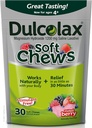 Dulcolax Soft Chews Αλουμινόχαρτο Laxative Mixed Berry (60ct & 30ct) 1200mg Μαγνήσιο Υδροξείδιο Απαλή ανακούφιση δυσκοιλιότητας
