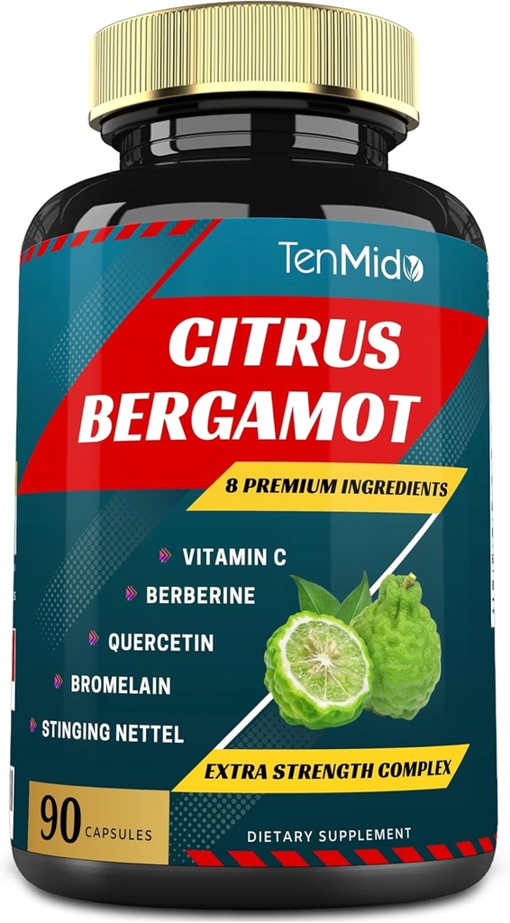 Citrus Bergamot Extract Κάψουλες με ΒιταμίνηC, Βερβερίνη, Quercetin, Bromelain, Echinacea, Μαύρο πιπέρι - 3 Μήνες Προσφορά, 90caps