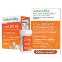 NatureCity True-Life-PB Ράφι Σταθερό Μείγμα Πρεβιοτικών και Προβιοτικών για γυναίκες και άνδρες - Digestive Gut Health Συμπληρώματα για γυναίκες και άνδρες - Γαλακτοκομικά Χωρίς - (30 κάψουλες λαχανικών)