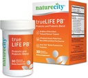 NatureCity True-Life-PB Ράφι Σταθερό Μείγμα Πρεβιοτικών και Προβιοτικών για γυναίκες και άνδρες - Digestive Gut Health Συμπληρώματα για γυναίκες και άνδρες - Γαλακτοκομικά Χωρίς - (30 κάψουλες λαχανικών)