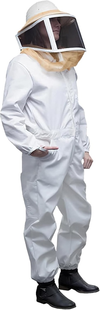 Mann Lake Deluxe Bee Suit, Beekeeing Gear with Zippered Square Veil, Ανθεκτικό 50/50 Βαμβάκι/Πολυεστέρας, Beee Protection Suit, Επαγγελματικό Μελισσοκομικό κοστούμι για ενήλικες, Μεγάλο