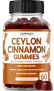 Ceylon Cinnamon Gummies (60 Count) Κανέλα μηλίτη αμπελιού μήλου, Turmeric, Berberine & Ginseng για Digestion Συνολική υποστήριξη ευεξίας - Συμπληρώματα Κεϋλάνης - Vegan Safe & USA Made