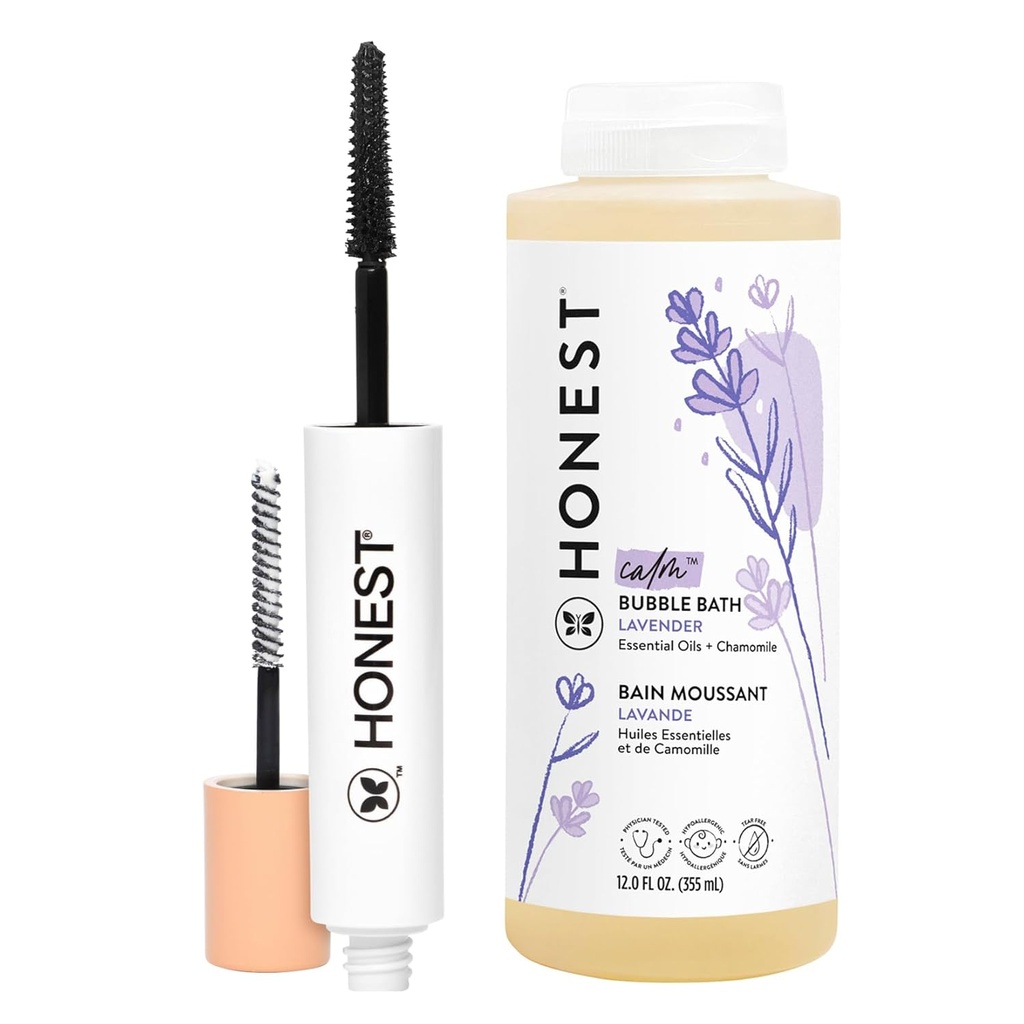 Ειλικρινής ομορφιά Εξαιρετικά μήκος Volumizing Clean Mascara + ειλικρινής λεβάντα αφρού φυσαλίδων Bath Bundle 
