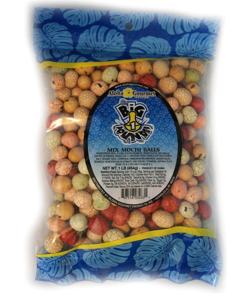 Aloha Gourmet Μεγάλη Λίρα Mix Mochi Μπάλες 1 κιλό Jumbo τσάντα