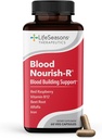 LifeSeasons Blood Nourish-R - Iron Deficiency Supplement - Υποστηρίζει αναιμία, Κόπωση, Παλαιότητα & Ζάλη - Καμία δυσκοιλιότητα - Κτίριο αίματος - Σιδήρου, Αλφάλφα, Βατόμουρο & Βιταμίνη B-12-60 Κάψουλες