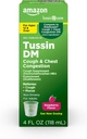 Basic Care Tussin DM, Cough Plus Θήκη Συμφορητική Σιρόπι για Ενήλικες και Ηλικίες 12 και Over, Raspberry Flavor, 4 fl oz (Pack of 1)