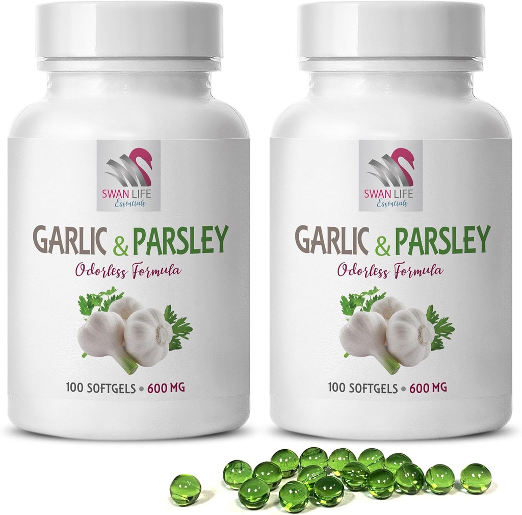 συμπληρώματα σκόρδου - GARLIC ΚΑΙ PARSLEY ODORLESS Formula - βιταμίνες για την υγεία των οστών για τις γυναίκες, σκόρδο αλλικίνη, αλλικίνη, συμπληρώματα σκόρδου, σκόρδο μαϊντανό, κάψουλες μαϊντανό, άοσμο σκόρδο - 2B 200 Caps