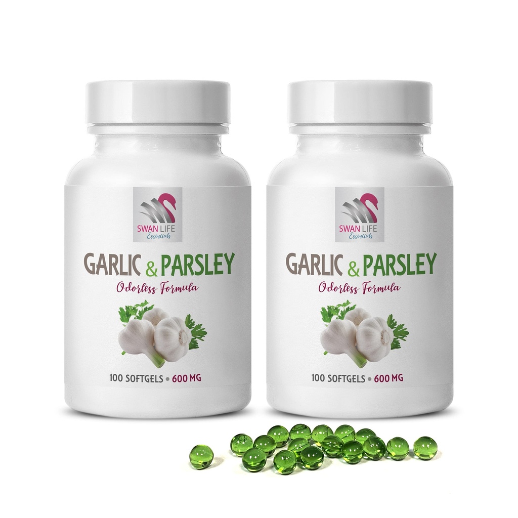 συμπληρώματα σκόρδου - GARLIC ΚΑΙ PARSLEY ODORLESS Formula - βιταμίνες για την υγεία των οστών για τις γυναίκες, σκόρδο αλλικίνη, αλλικίνη, συμπληρώματα σκόρδου, σκόρδο μαϊντανό, κάψουλες μαϊντανό, άοσμο σκόρδο - 2B 200 Caps