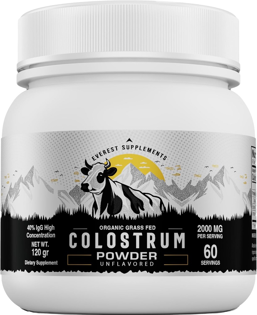 Organic Colostrum Powder for Gut Health - 40% IgG, 100% καθαρό χόρτο Fed Powder για την ανάπτυξη των μαλλιών, ομορφιά, και ανοσοποιητικό, εύκολο να αναμειχθεί, υψηλή συγκέντρωση, χωρίς γεύση (60 εξυπηρετούν)