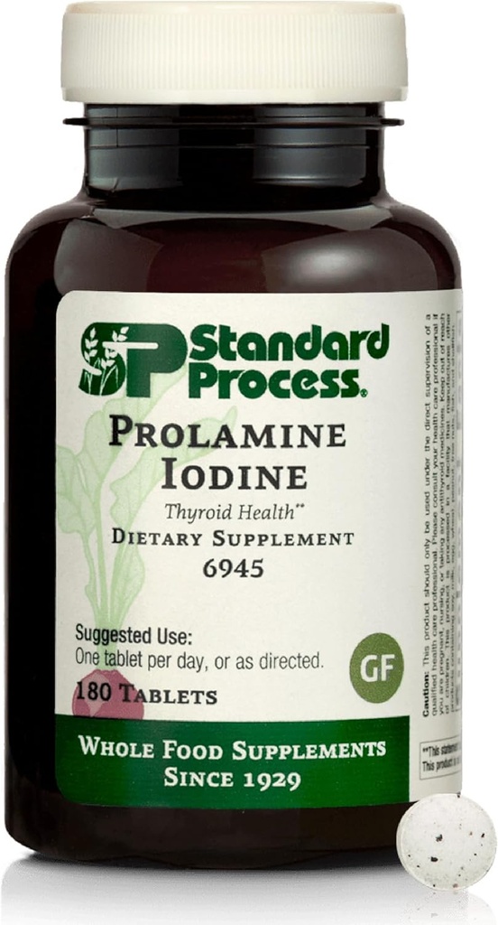 Τυποποιημένη διαδικασία Prolamine Iodine Thyroid Health Dietary Supplement - Vegan, Gluten-free, Non-Dairy, & Non-Soy - Βασική ενδοκρινική υποστήριξη - 180 δισκία