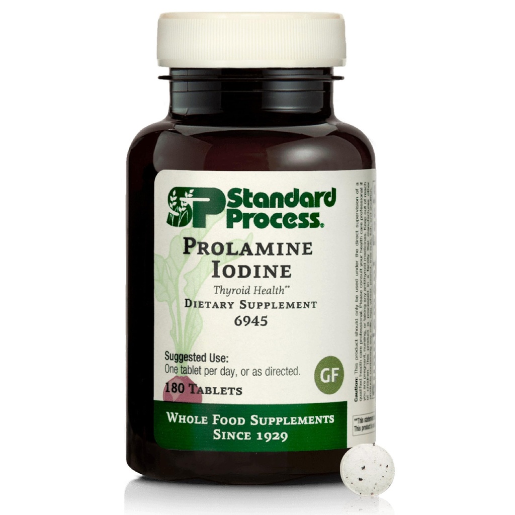 Τυποποιημένη διαδικασία Prolamine Iodine Thyroid Health Dietary Supplement - Vegan, Gluten-free, Non-Dairy, & Non-Soy - Βασική ενδοκρινική υποστήριξη - 180 δισκία