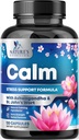 Natural Calm, Unwind & Relax Support - Ashwagandha, GABA, Magnesium, L-Theanine & More - Natural Focus, Energy & Immune Support - Nature's Non-GMO, Vegan, Gluten Free, Bottled in USA - 120 Capsules
