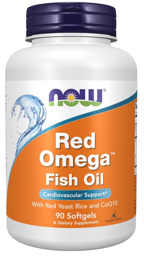 NOW Συμπληρώματα τροφίμων, Red OmegaTM με CoQ10 30 mg και Omega-3 ιχθυέλαιο, Καρδιαγγειακή Υποστήριξη*, 90 Softgels