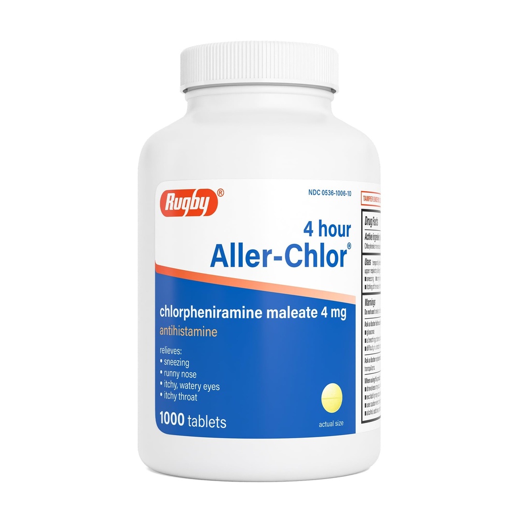 Ράγκμπι 4 ώρες Aller- chlor - Chlorpheniramine Maleate 4 mg - Αντιισταμινικά - 1000 δισκία (1 συσκευασία)
