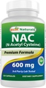 Best Naturals NAC - N Acetyl Cysteine 600 mg 120 Κάψουλες - n Acetyl cysteine - Ισχυρό αντιοξειδωτικό