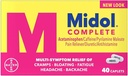 Midol Πλήρης μέγιστη δύναμη Πόνος Reliever Caplets 40 ea (πακέτο των 4)