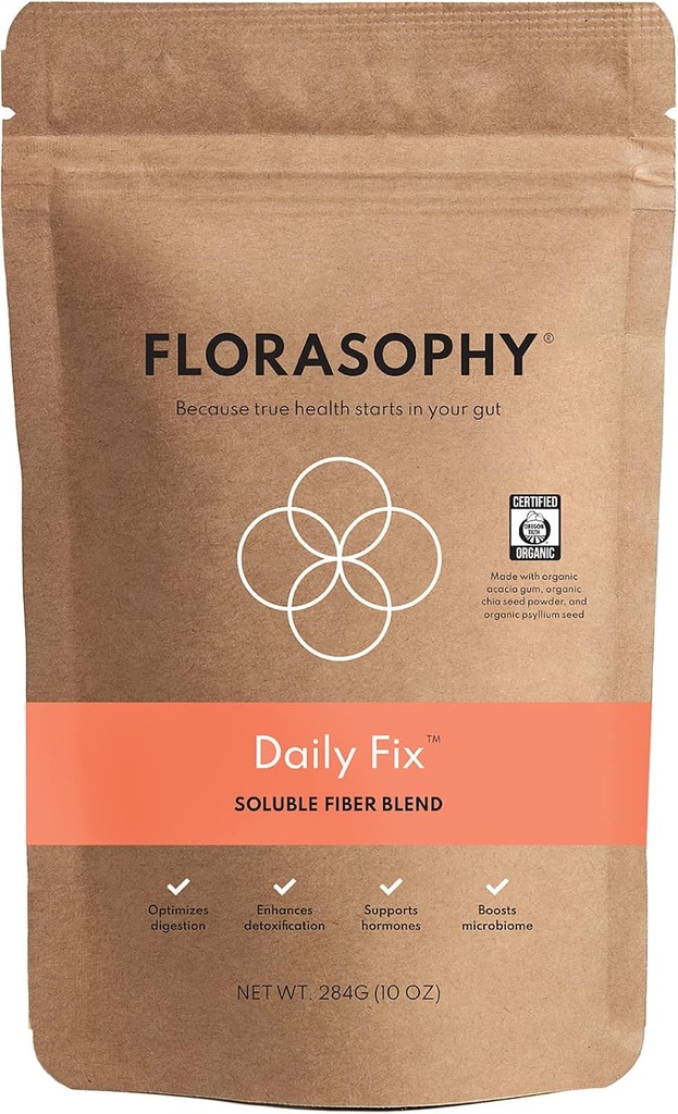 Daily Fix Organic Soluble Fiber συμπλήρωμα για την υγεία Digestive Gut, χωρίς γλουτένη Διαλυτή Vegan Prebiotic σκόνη, προμήθεια ενός μήνα