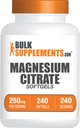 BulkSupplements.com Μαγνήσιο Citrate Softgels - Συμπλήρωμα μαγνησίου, Συμπλήρωμα κιτρικού μαγνησίου - 250mg (με 40mg μαγνήσιο), Χωρίς γλουτένη, 1 Softgel ανά υπηρεσία, 240 Count (πακέτο του 1)