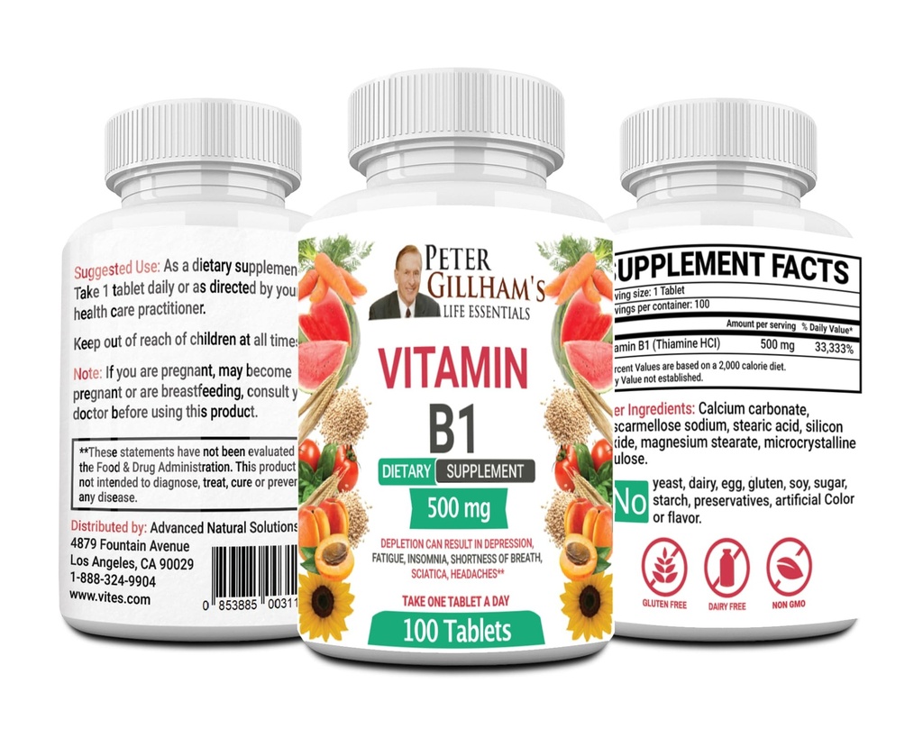 Peter's Choice B1 Δισκία Συμπλήρωμα διατροφής (B1 500mg, 100 δισκία)